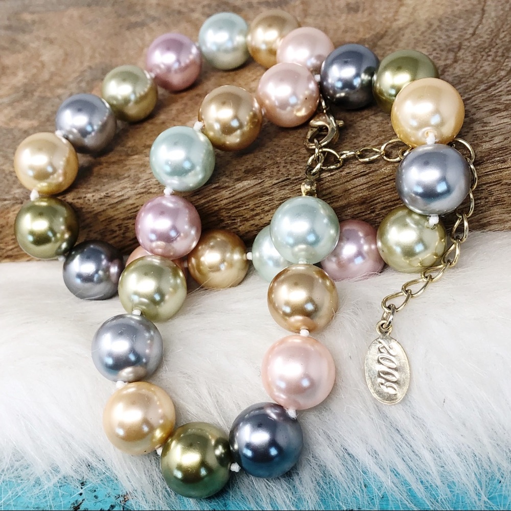 KJL Pastel Pearl Inaugural 18" Necklace Signed